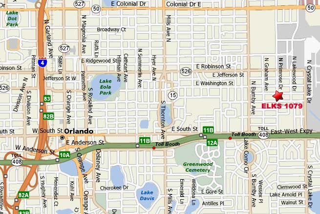 Directions to Orlando Elks Lodge 1079